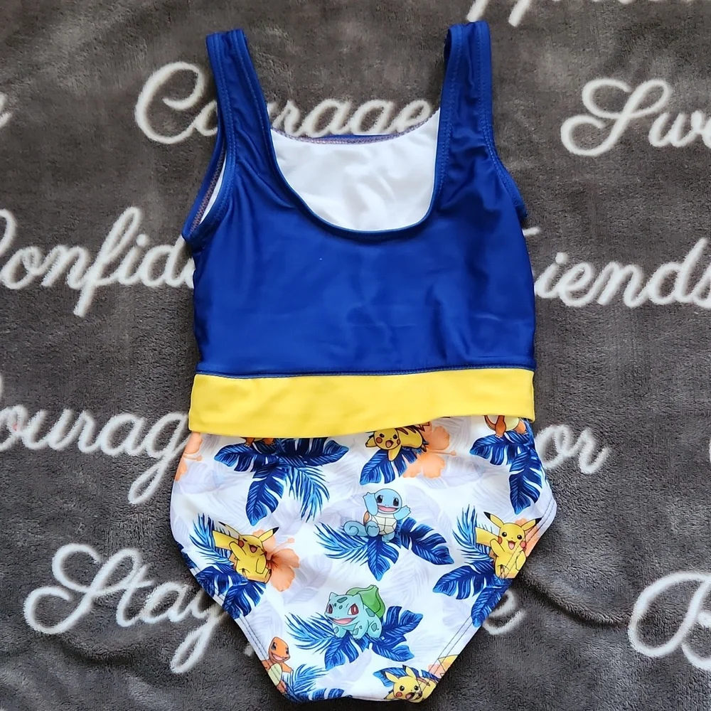Cute Pikachu Tropical Beachy Swimsuit Swim Suit Bathing Suit - Picture 4 of 5